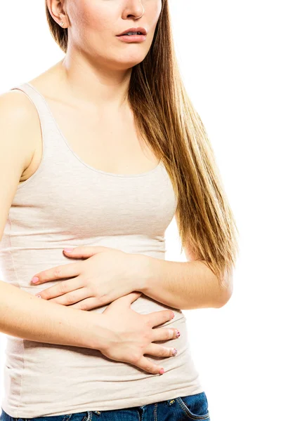 Girl suffering from stomach pain — Stock Photo, Image