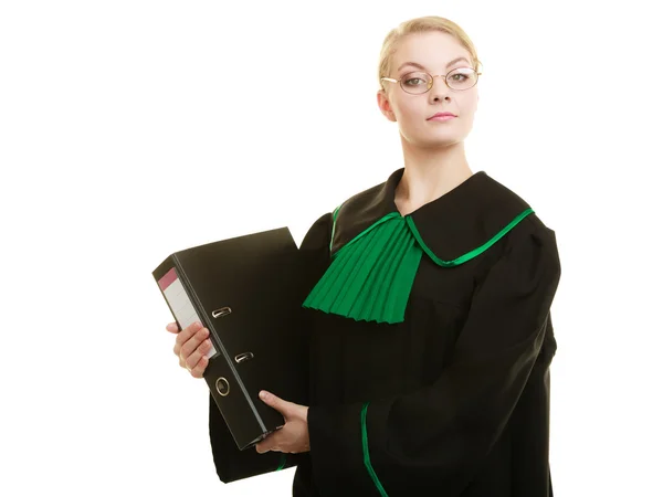 Жінка-адвокат з папкою або досьє — стокове фото