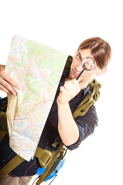 Man reading map — Stock Photo, Image