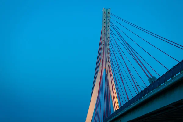 Suspension bridge over Wisla in Gdansk Poland. — Stock Photo, Image