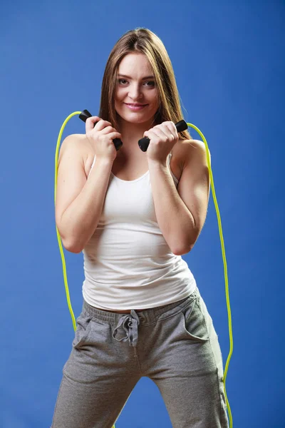 Fit woman with jumping rope — Stock Photo, Image