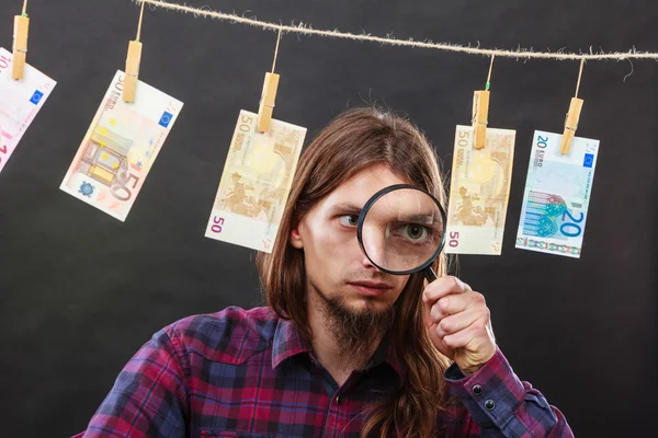 Man verify money cash — Stock Photo, Image