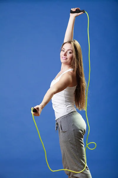 Girl with skipping rope — Stock Photo, Image