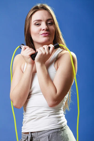 Girl with skipping rope — Stock Photo, Image