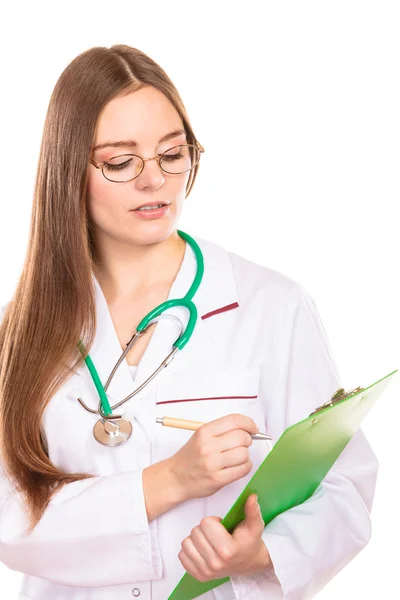 Woman holding  clipboard — Stock Photo, Image