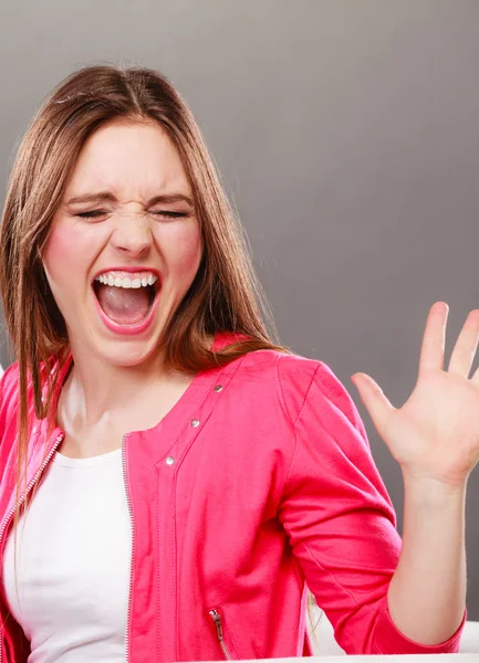 Menina brava mulher triste chorando. — Fotografia de Stock