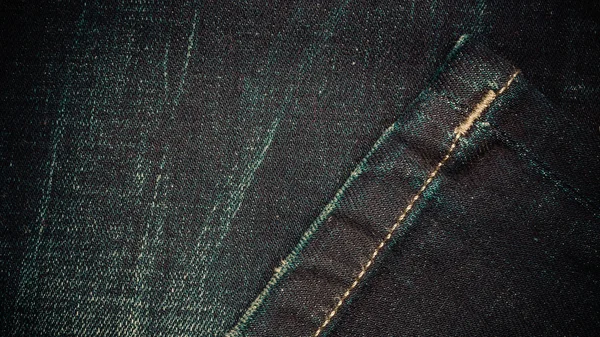 Närbild detalj i mörk denim — Stockfoto