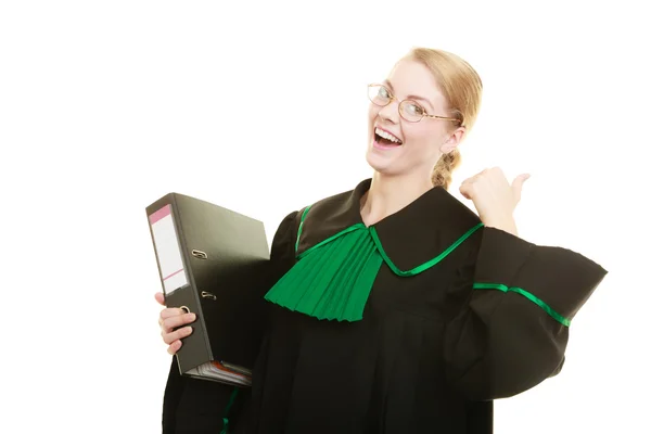 Woman lawyer with file folder or dossier — Stock Photo, Image