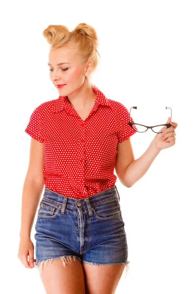 Woman  holding glasses — Stock Photo, Image