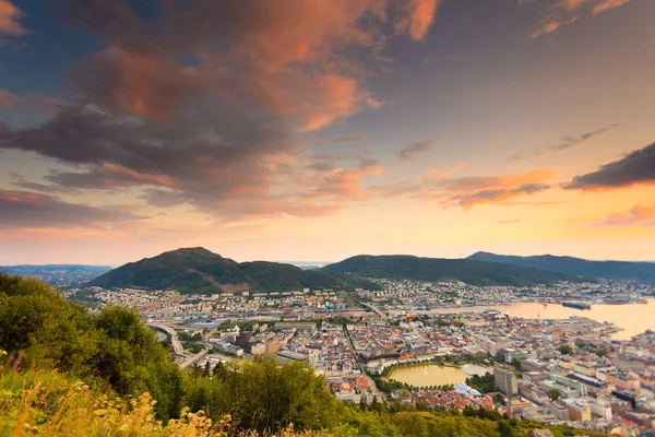 Cityspace de Bergen, vista panorâmica — Fotografia de Stock