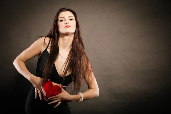 Woman holding  love symbol — Stock Photo, Image