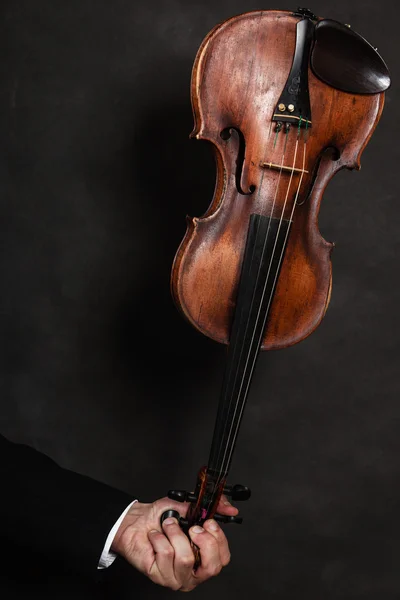 Primer plano del instrumento de violín. Arte musical clásico —  Fotos de Stock