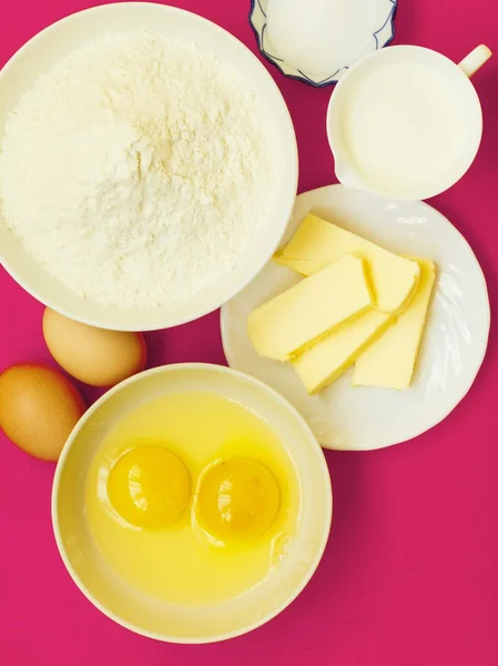 Preparation for baking, bake ingredients. — Stock Photo, Image