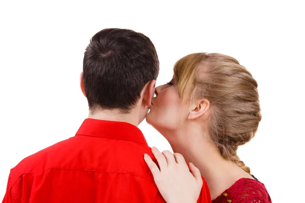 Girl hugging boyfriend romantically. — Stock Photo, Image