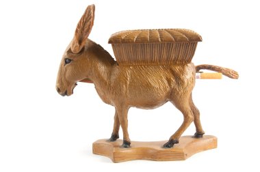 Beyaz arka plan üzerinde izole eşek