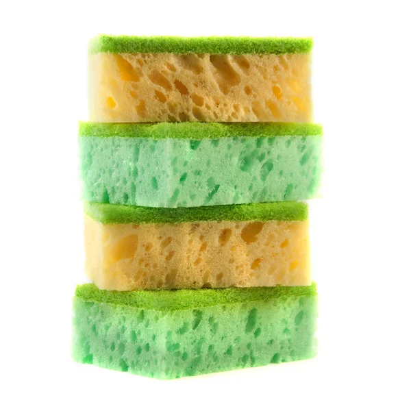 Kitchen sponges isolated on white background — Stock Photo, Image