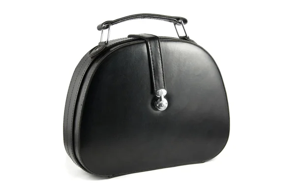 Black female bag isolated over white — Stock Photo, Image