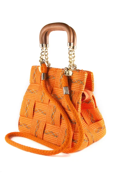Omuz askısı-zinciri ile turuncu çanta — Stok fotoğraf