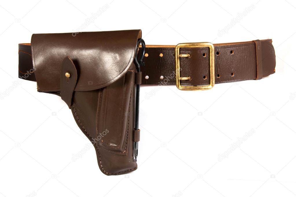 Belt with holster isolated on white background