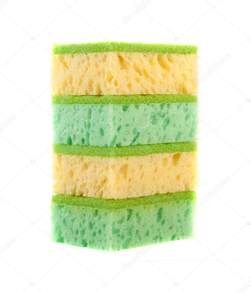 Kitchen sponges isolated on white background