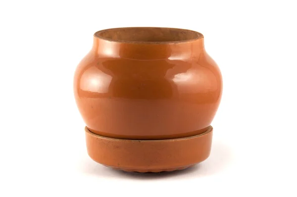 Brown pot on white background — Stock Photo, Image