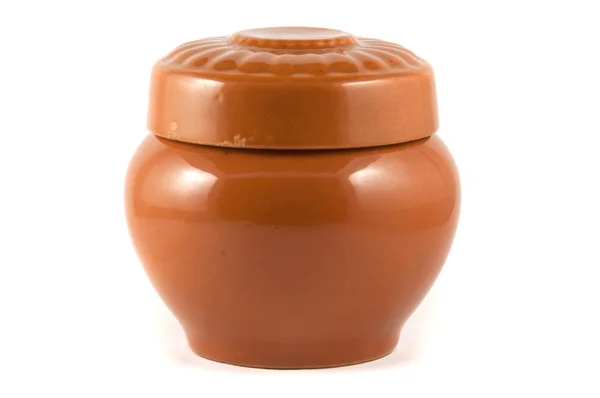 Brown pot on white background — Stock Photo, Image