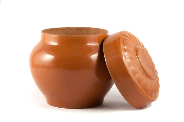 Brown pot on white background — Stock Photo, Image