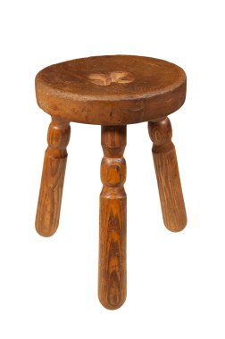 Beyaz arka plan üzerinde izole kısa tabure