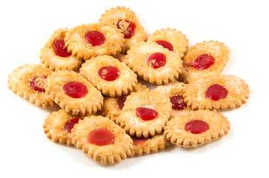 Çerezler üzerinde beyaz izole fişleri