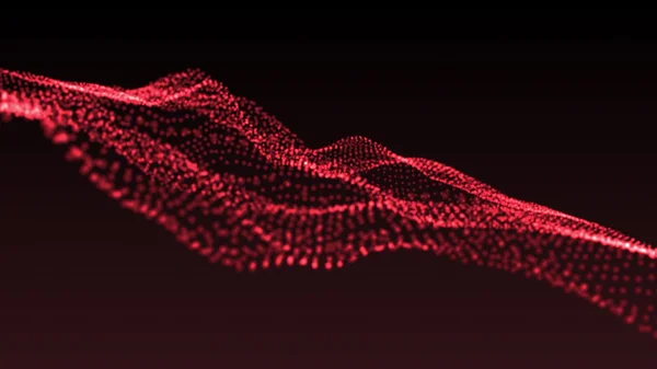 Rode Abstract golven en deeltjes, achtergrondafbeelding voor uw ontwerp Rechtenvrije Stockafbeeldingen