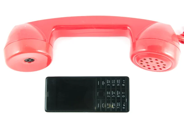 Kırmızı vintage telefon — Stok fotoğraf