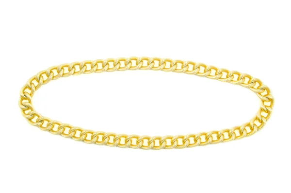 Beyaz üzerine izole altın zincir — Stok fotoğraf
