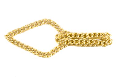 Beyaz üzerine izole altın zincir