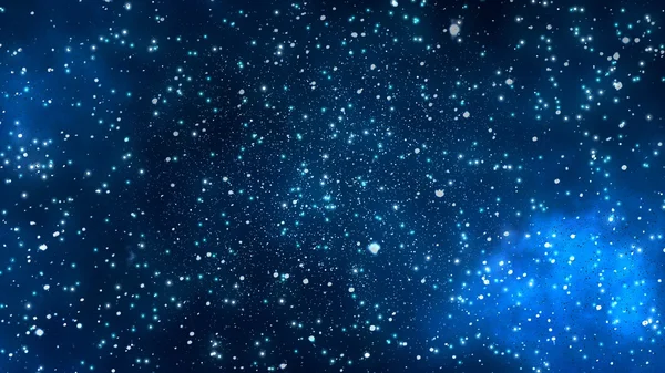 Mavi parçacıklar parlak bokeh arka plan