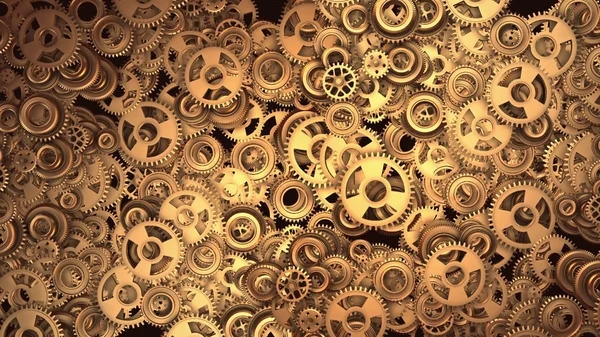 Parlak siyah arka plan üzerine büyük metal Dişliler