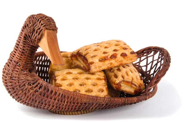 Wicker basket on isolated background — Stock Photo, Image