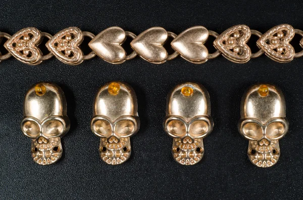 Crânio de maya dourado — Fotografia de Stock