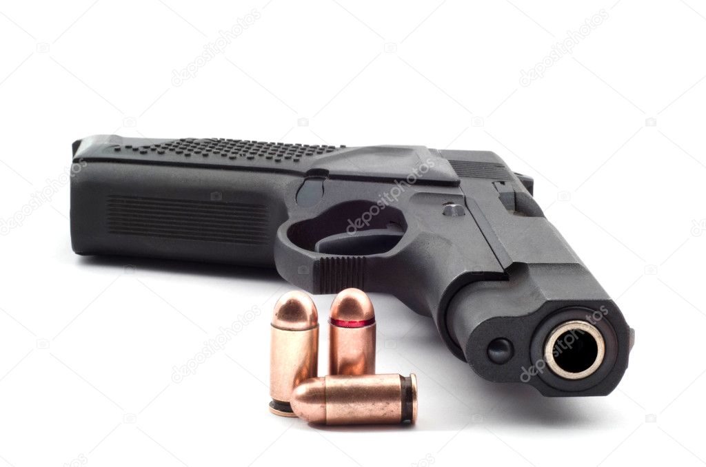 close view of handgun