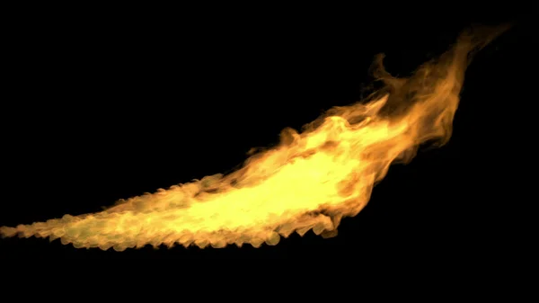 Tűz lángok egy fekete háttér — Stock Fotó