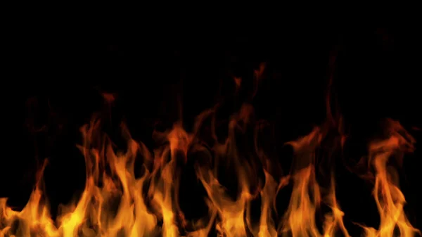 Fire flames on a black background — Stock Photo, Image