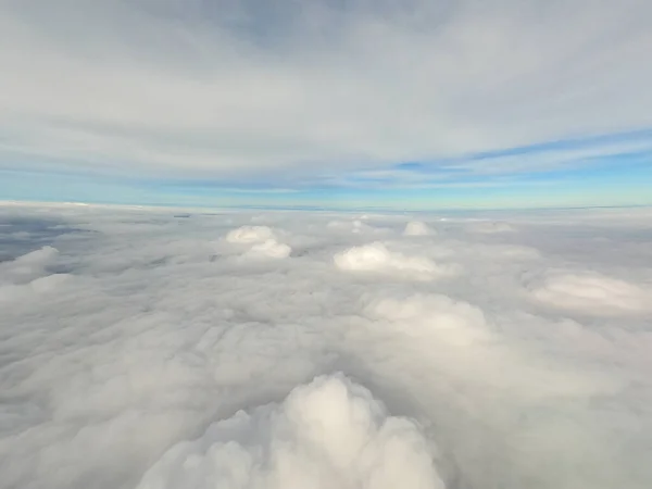 Vue Aérienne Depuis Cabine Interne Avion Nuages Dans Ciel Paysages — Photo