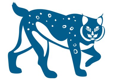 Vektör vaşak silueti. Beyaz arkaplanda izole.