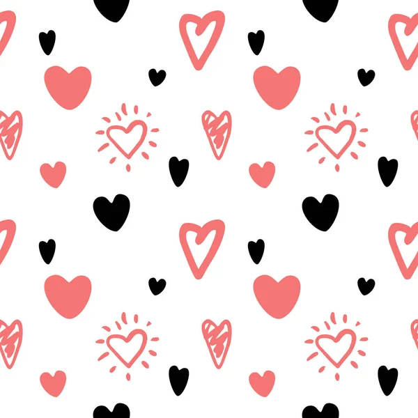 Padrão Sem Costura Com Corações Para Dia Dos Namorados Ilustração — Vetor de Stock