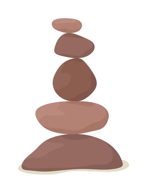 Balancing Cairn Stones Symbol Harmony Tranquility Relaxation Vector Illustration Flat — Stock Vector