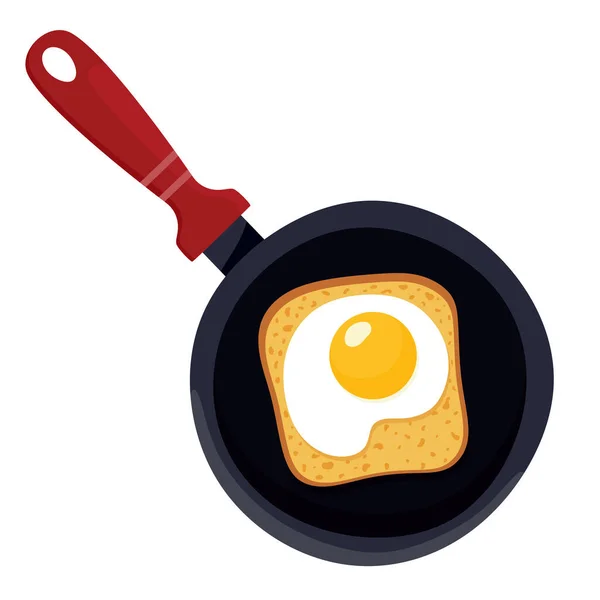 Sandwich Slice Bread Fried Egg Pan Vector Illustration — Stock Vector