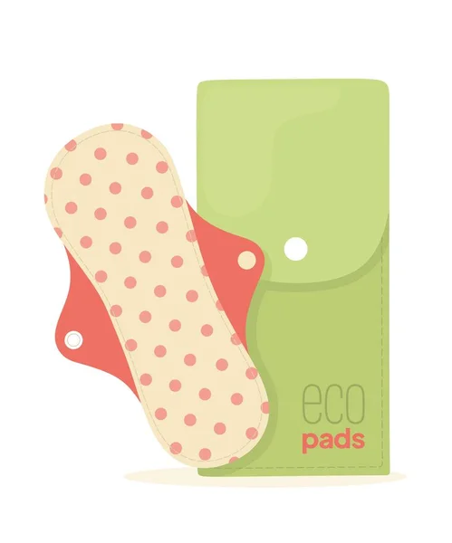 Reusable Pad Case Vector Illustration Eco Friendly Product Women — Stock Vector