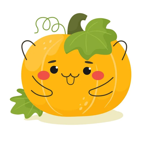 快乐和快乐的南瓜之间的光环 矢量图解 Emoji — 图库矢量图片