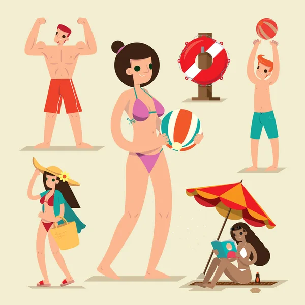 Sahilde bir grup grafiker.