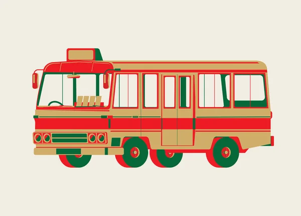 Graficzny Wektor Hongkongu Vintage Minibus — Wektor stockowy