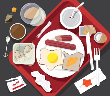 Fast-food kahvaltı yemeğinden sonra üretilen tek kullanımlık atık